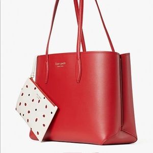 NWT Kate Spade tote with zip pouch, Red